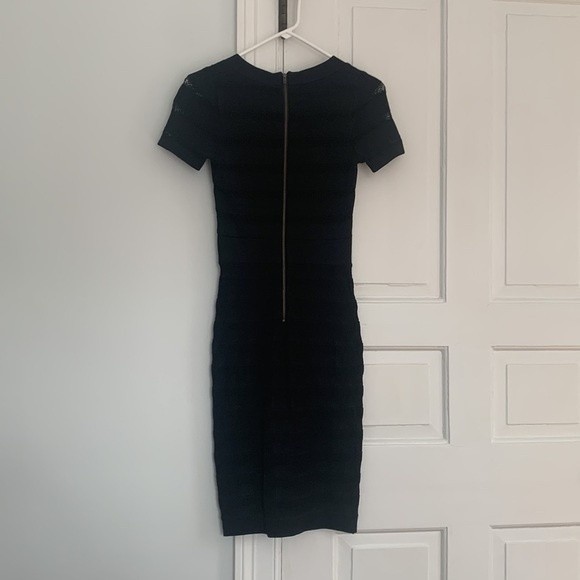 French Connection Black Body-Con Mini Dress Size 4 - Picture 6 of 13